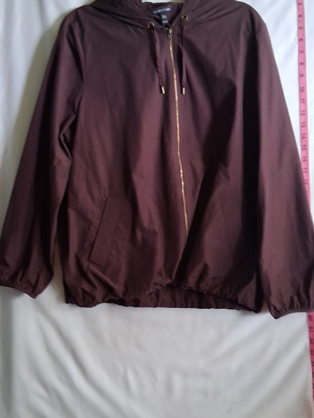Ellen Tracy Women's Maroon Hooded Zip Jacket